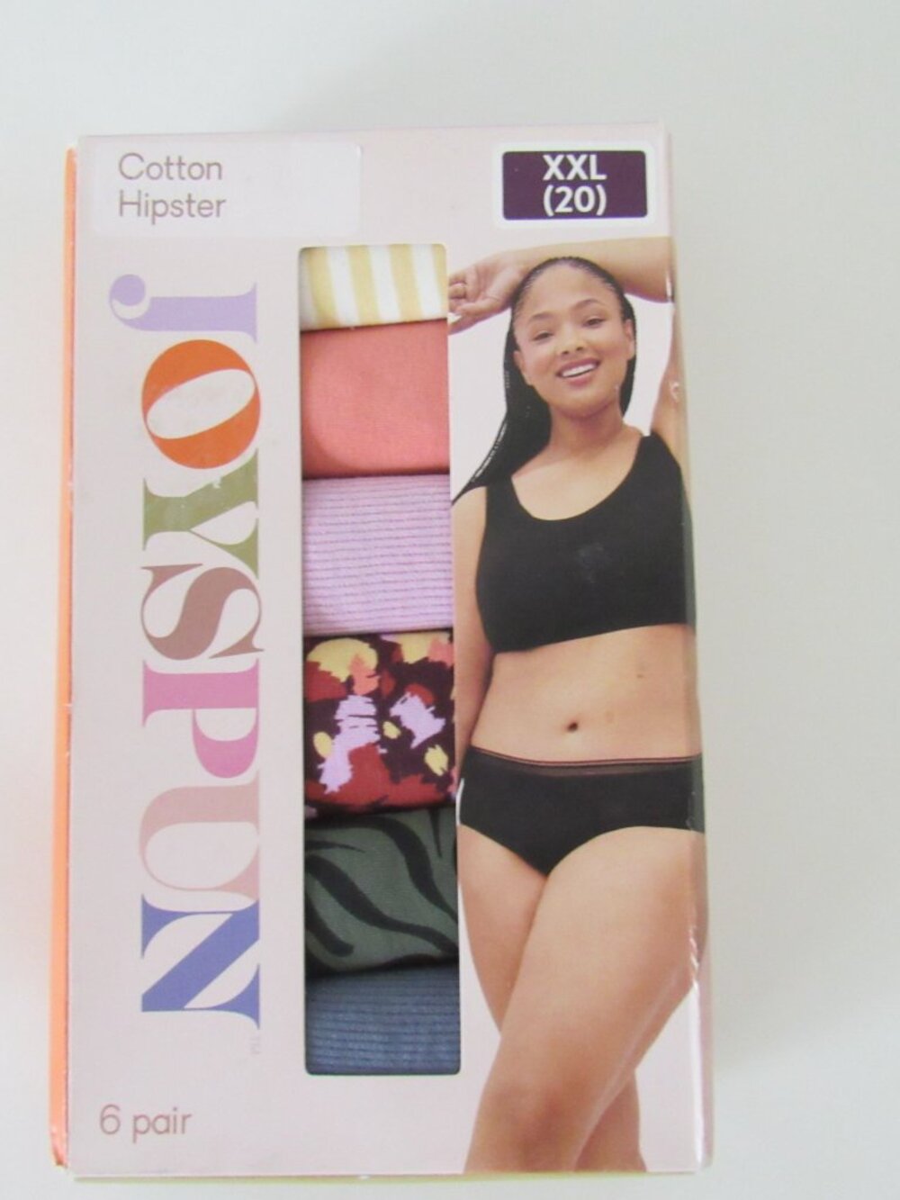 NEW 6-PACK WOMEN'S 100% COTTON HIPSTERS BY JOYSPUN SIZE XXL(20)